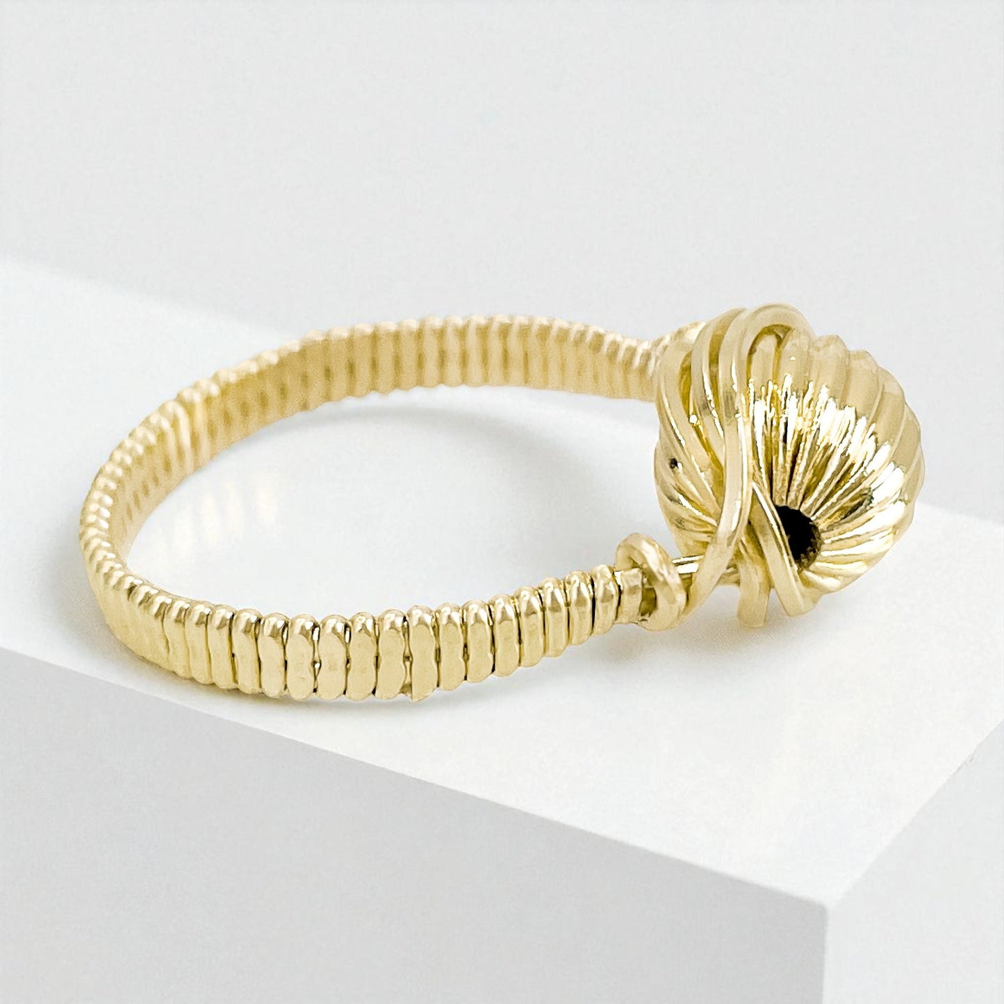 Gold Bead Wire Wrapped Ring