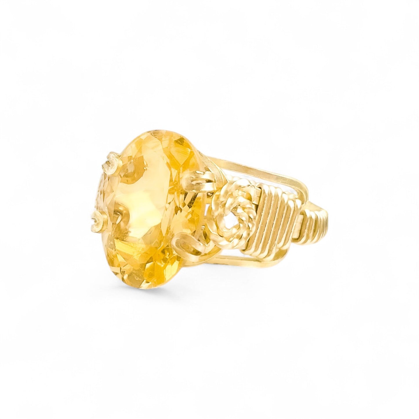 Citrine Double Swirl Ring