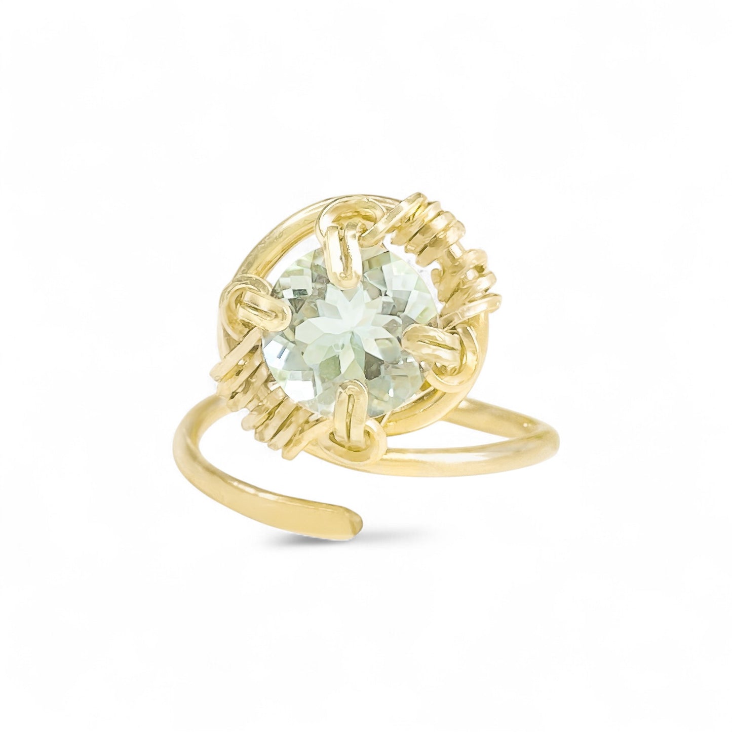 Green Amethyst Swirl Ring