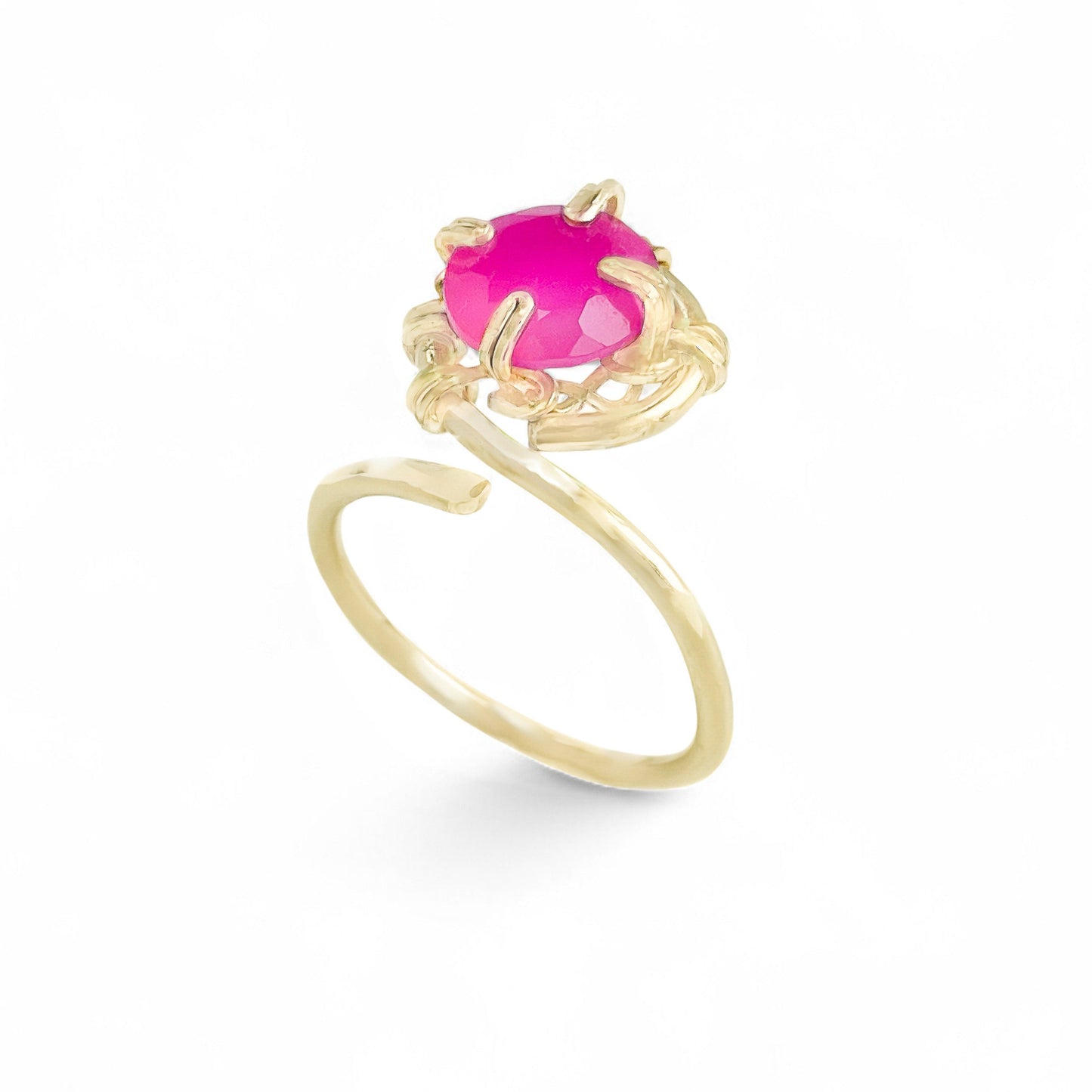 Pink Chalcedony Swirl Ring