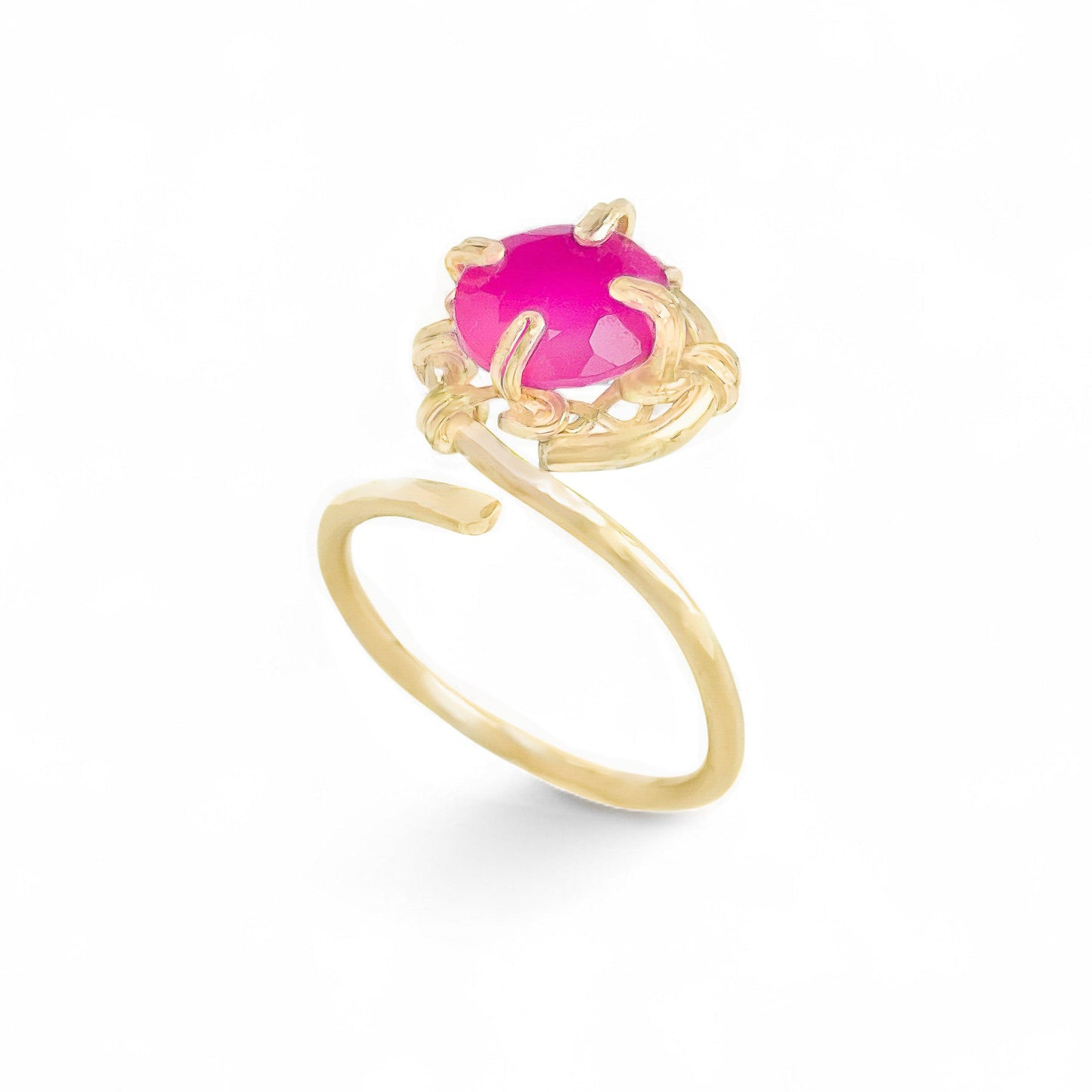 Pink Chalcedony Swirl Ring