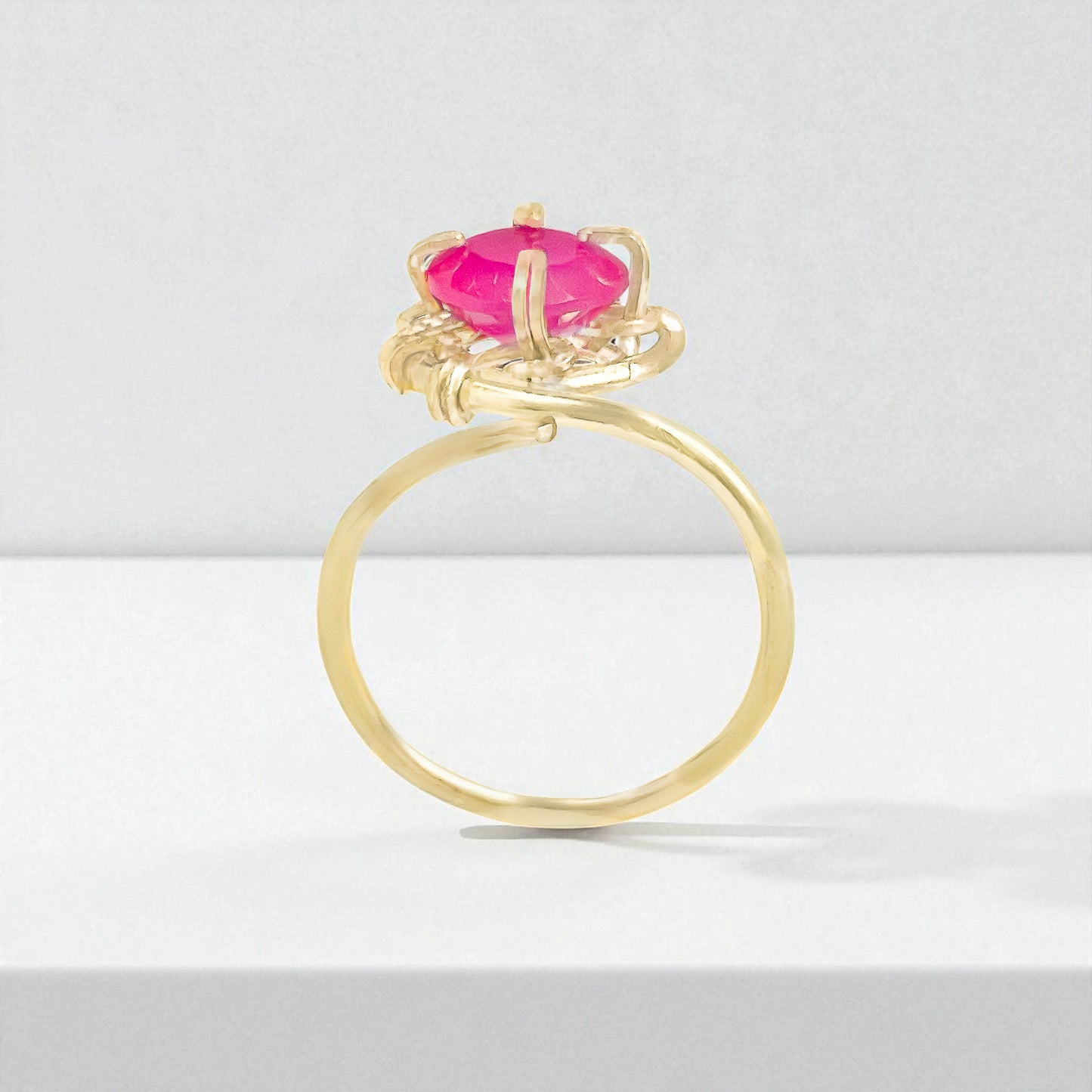 Pink Chalcedony Swirl Ring