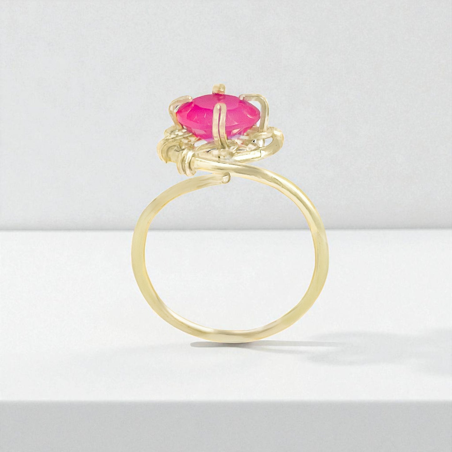 Pink Chalcedony Swirl Ring