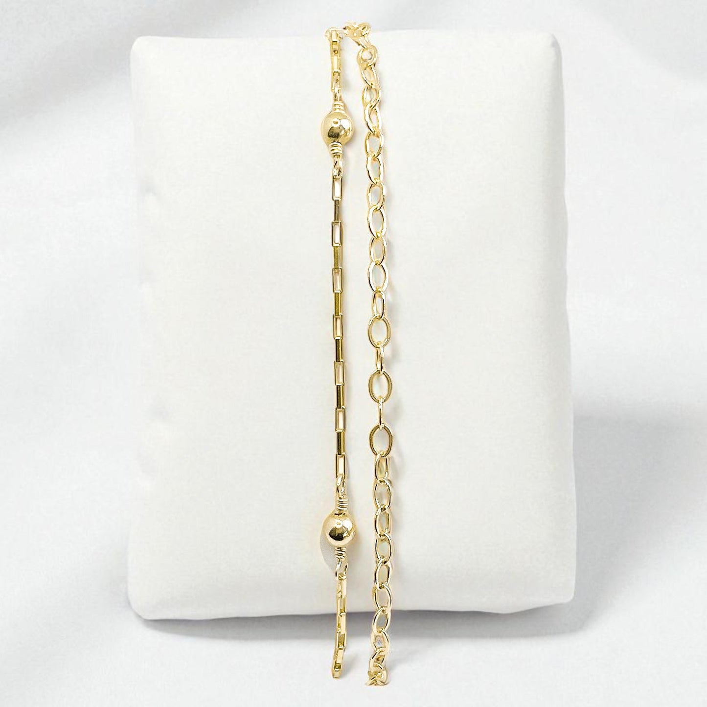 Gold Beaded Double Strand Bracelet