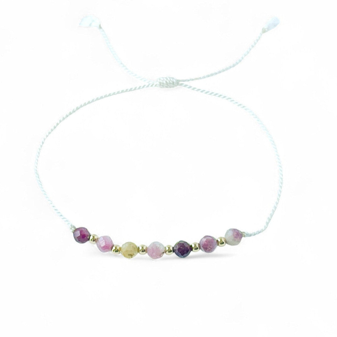 Tourmaline Silk Cord Adjustable Bracelet