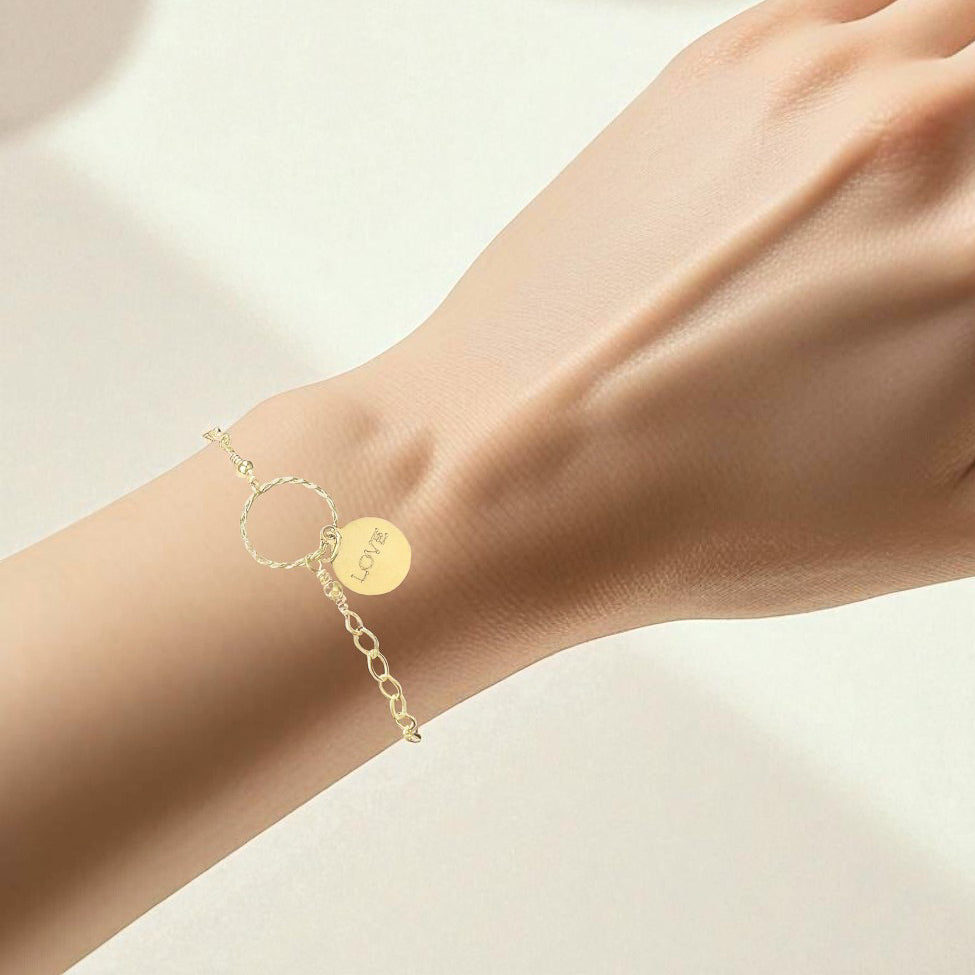 Gold Love Charm Bracelet