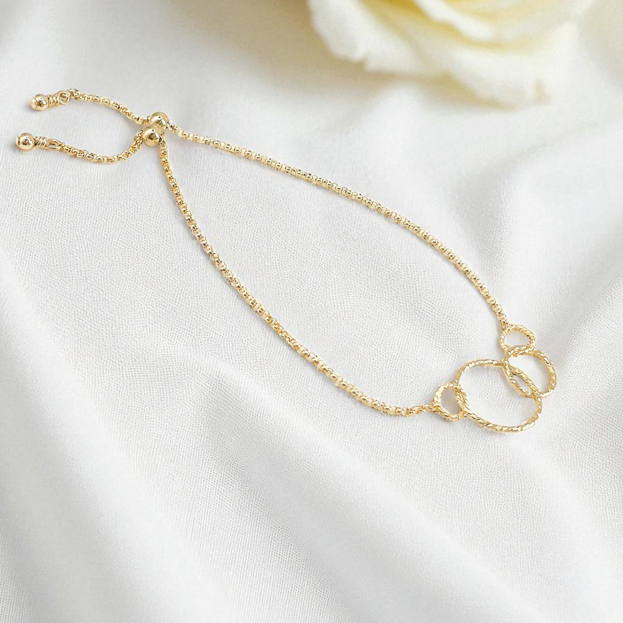 Gold Double Circle Adjustable Bracelet