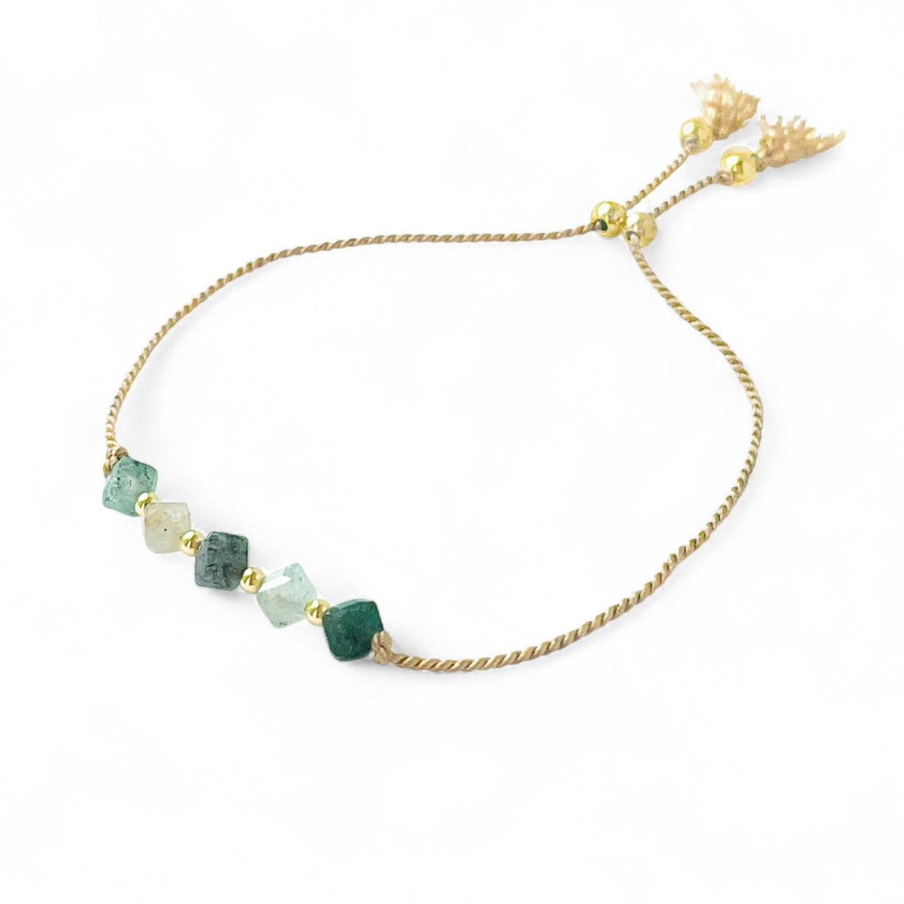 Aventurine Quartz Silk Cord Adjustable Bracelet