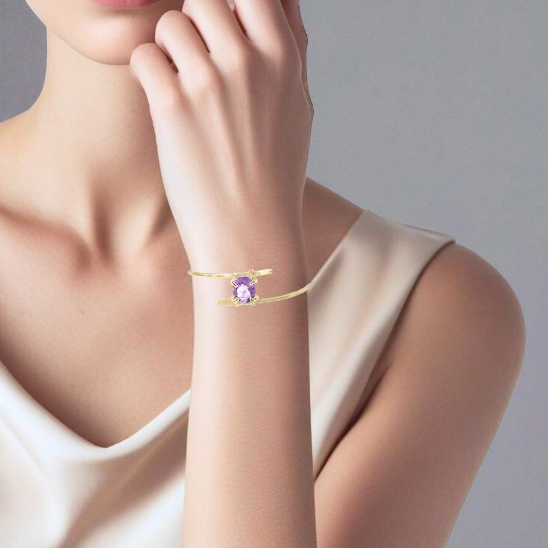 Amethyst Bangle Bracelet