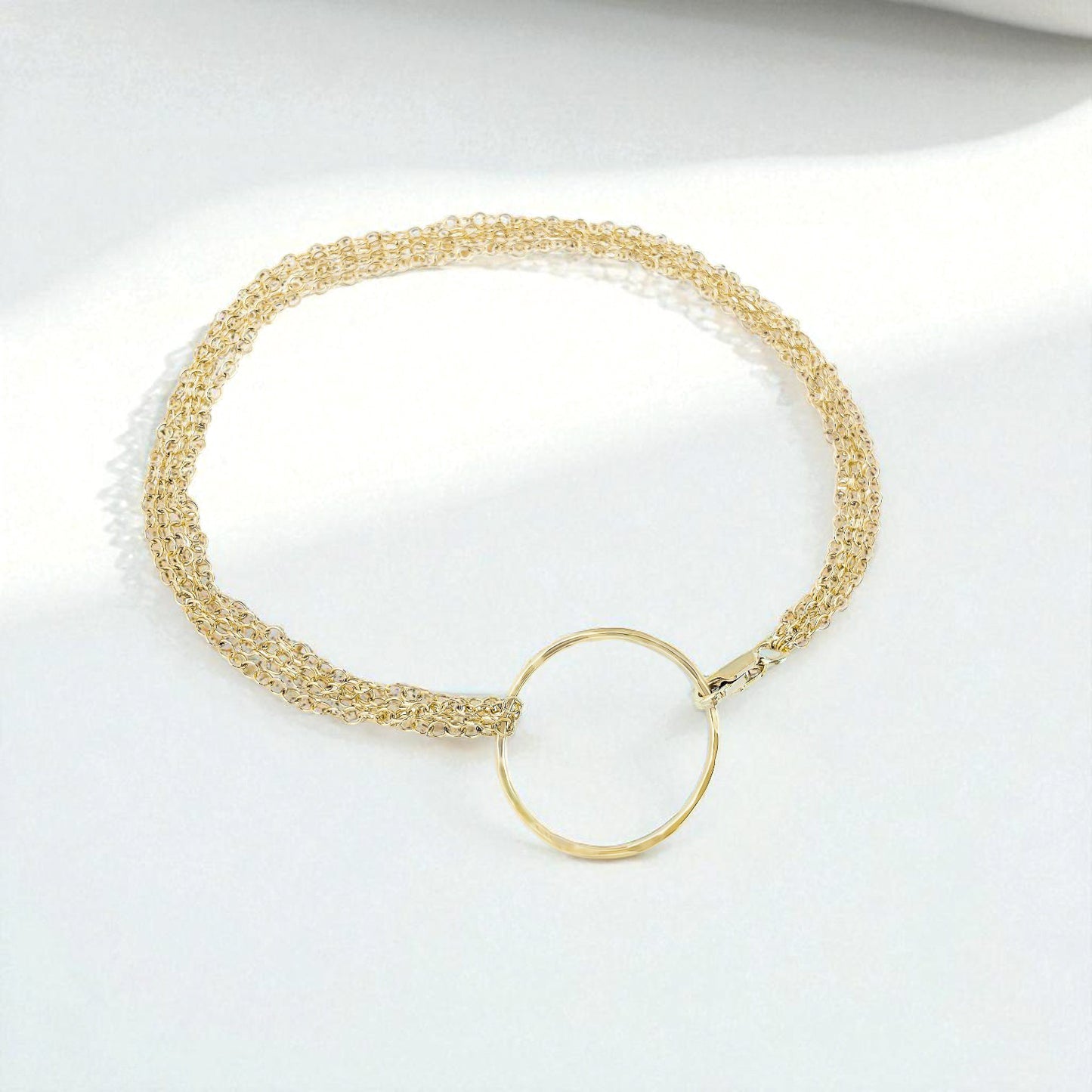 Gold Multi-Chain Circle Bracelet