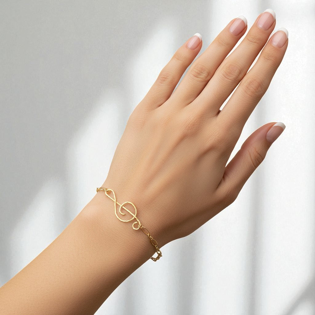 Gold Treble Clef Bracelet