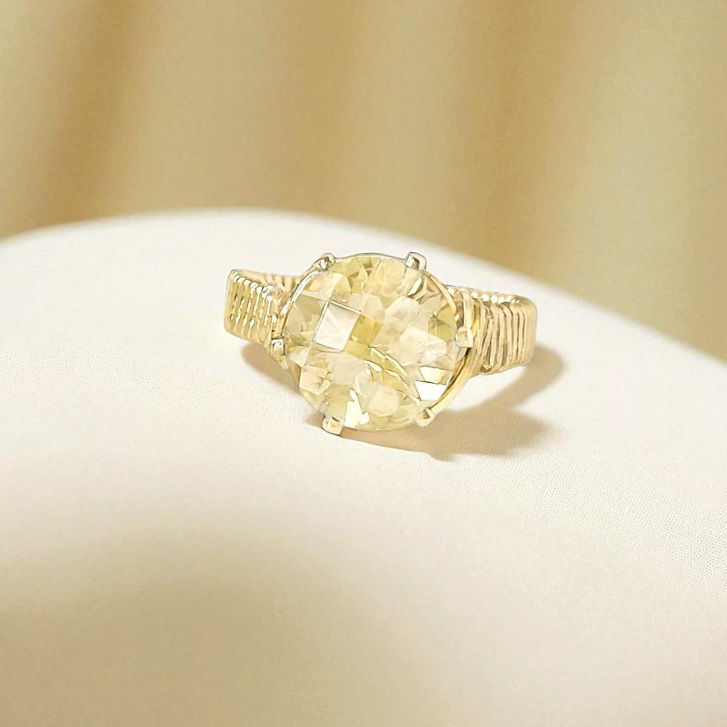 Lemon Quartz Wire Wrapped Ring