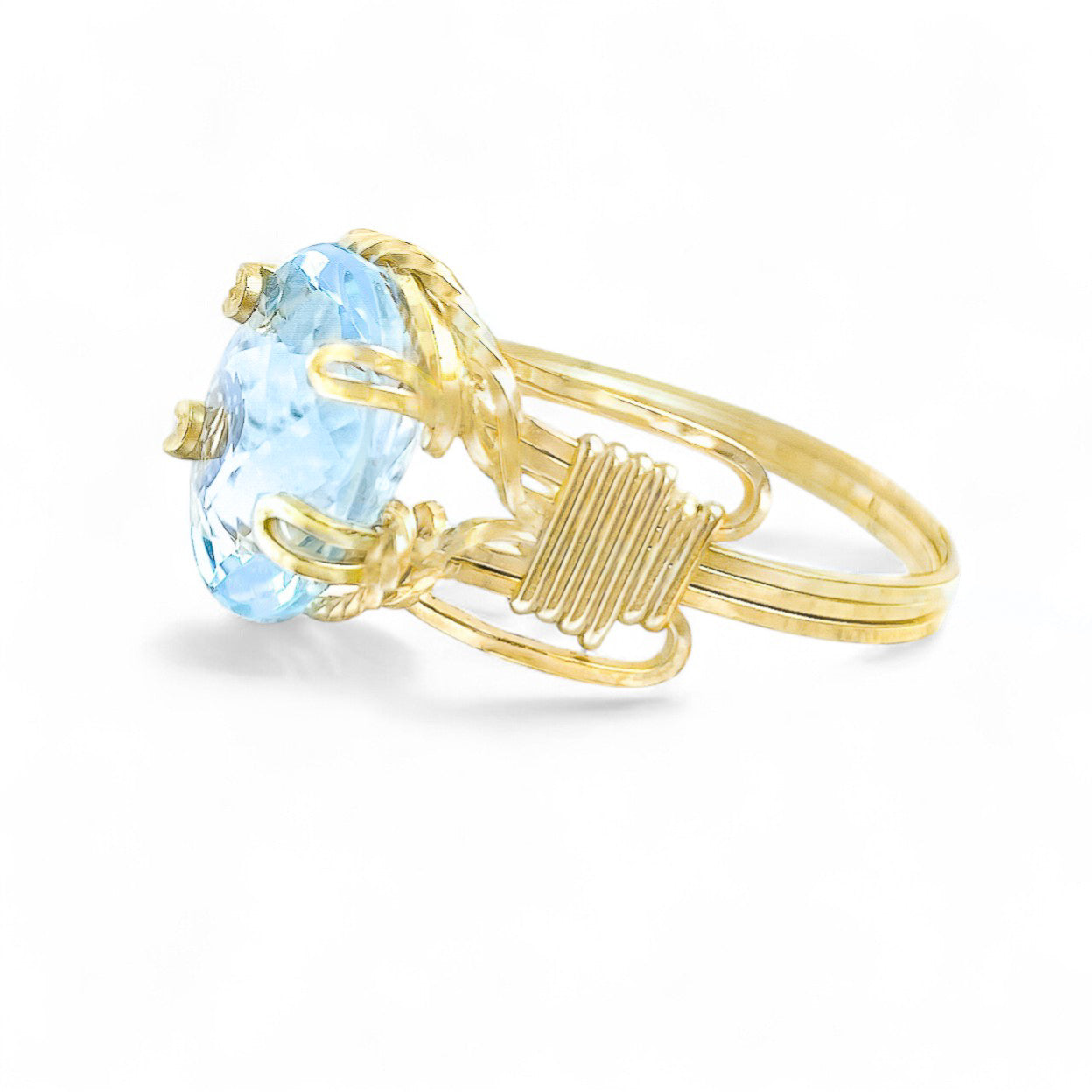 Sky Blue Topaz Oval Ring