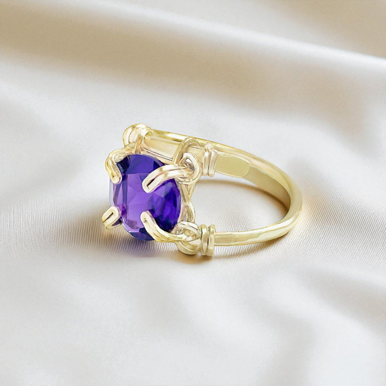 Purple African Amethyst Ring