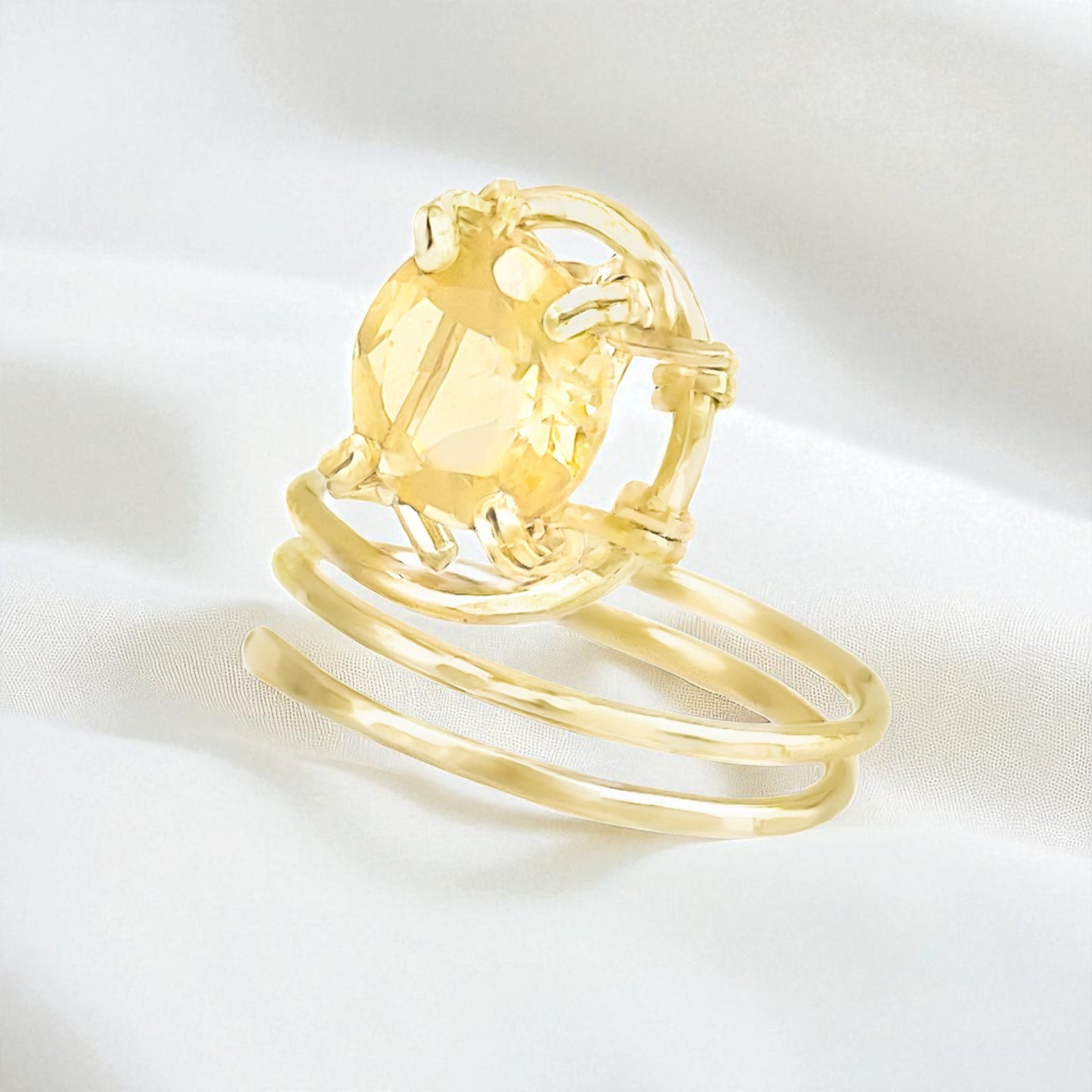 Citrine Double Wrap Ring
