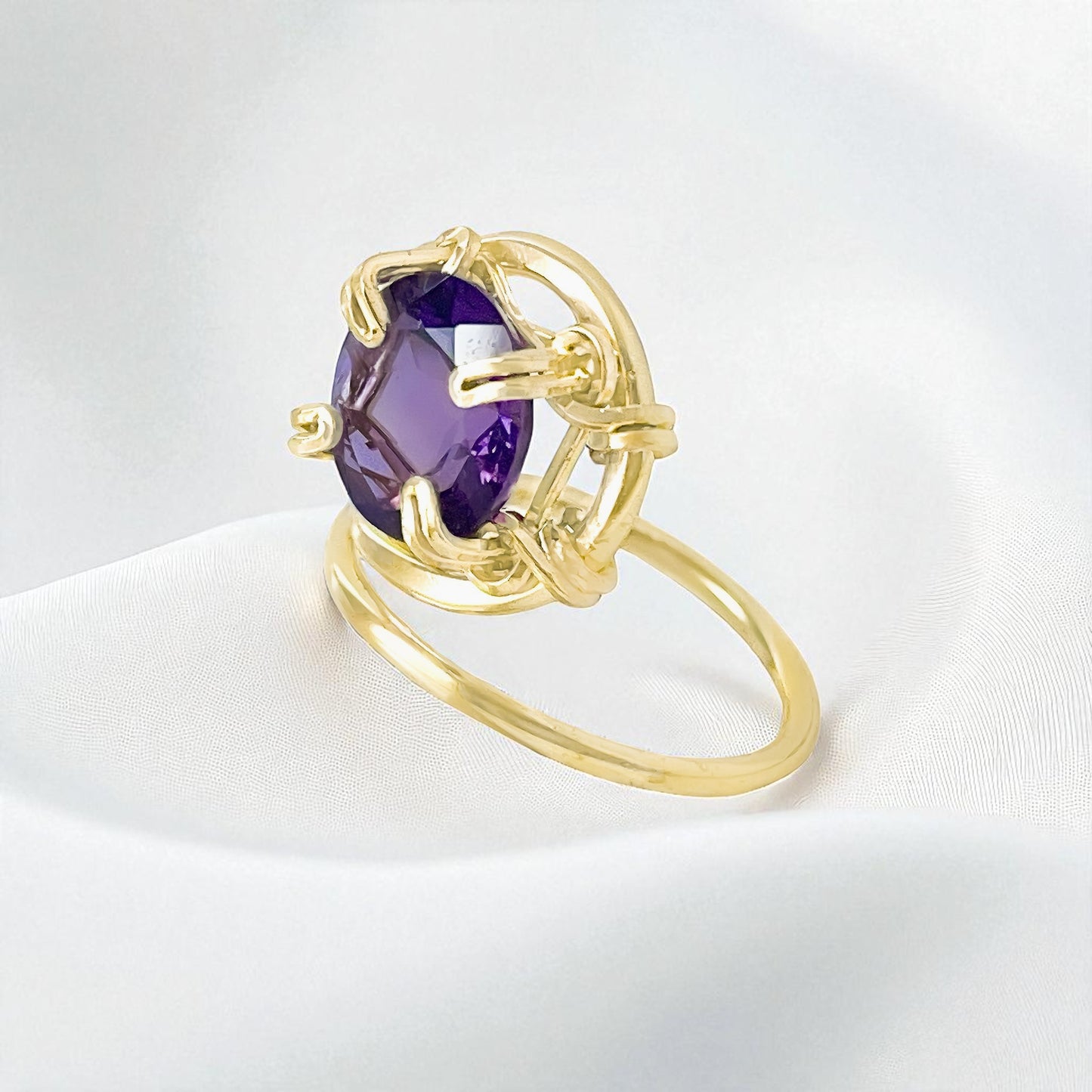 Purple Amethyst Swirl Ring