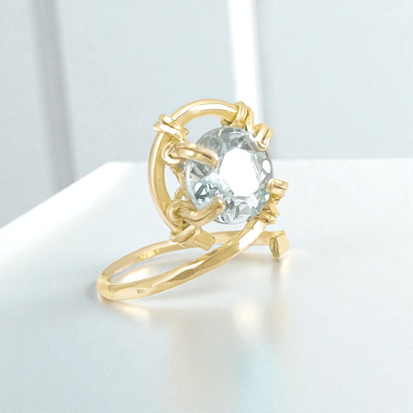 Aquamarine Swirl Ring