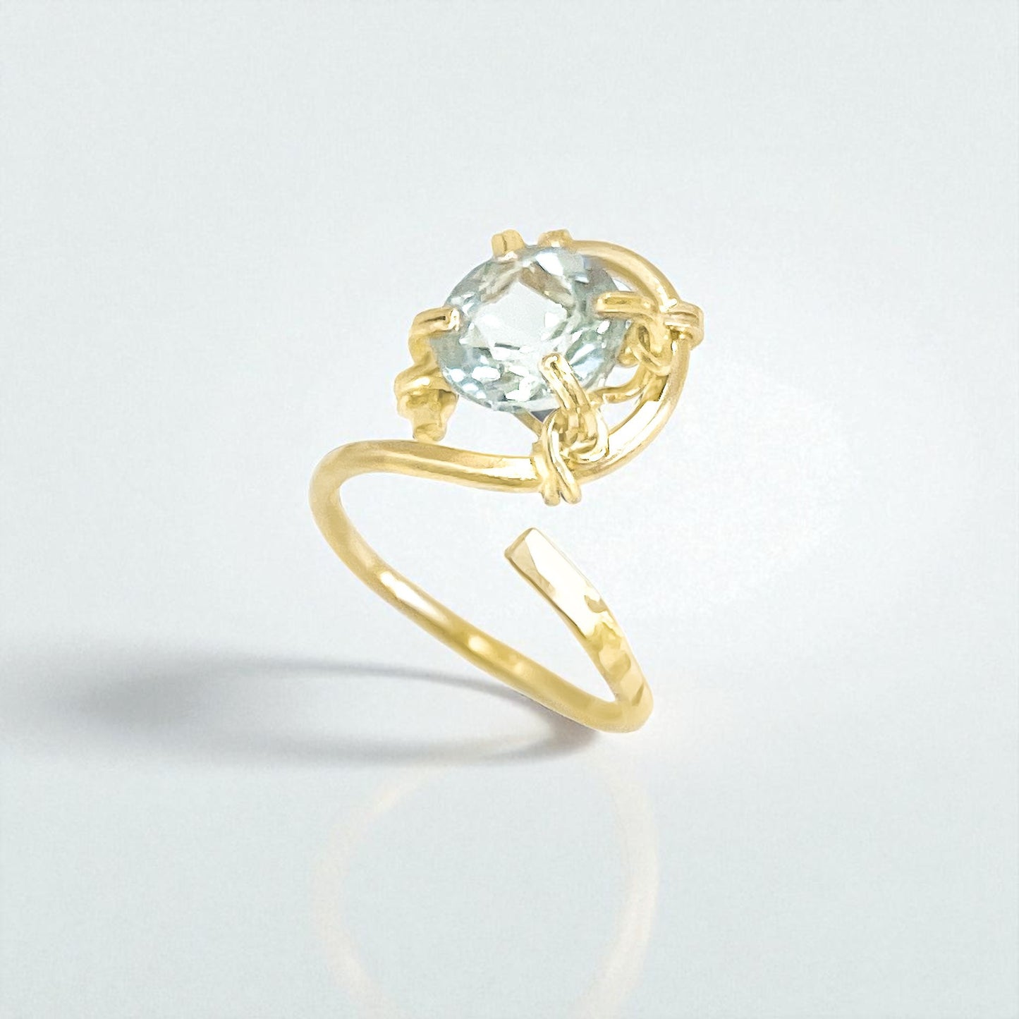 Aquamarine Swirl Ring