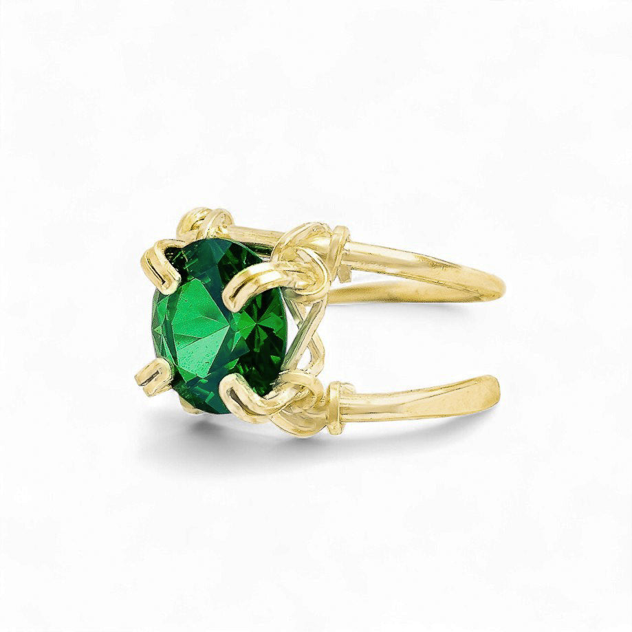 Emerald Double Banded Ring