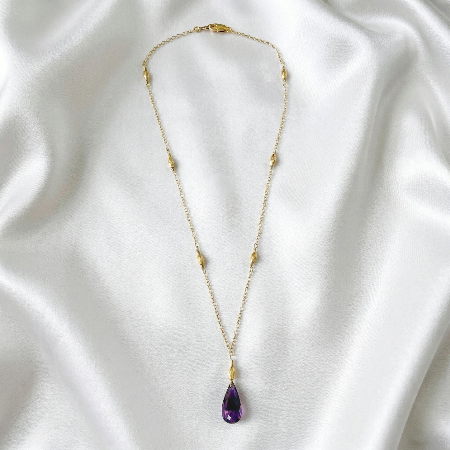 Purple Amethyst Briolette Necklace