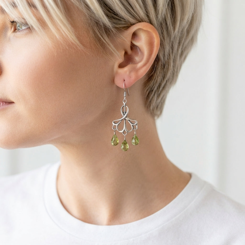 Peridot Chandelier Earrings