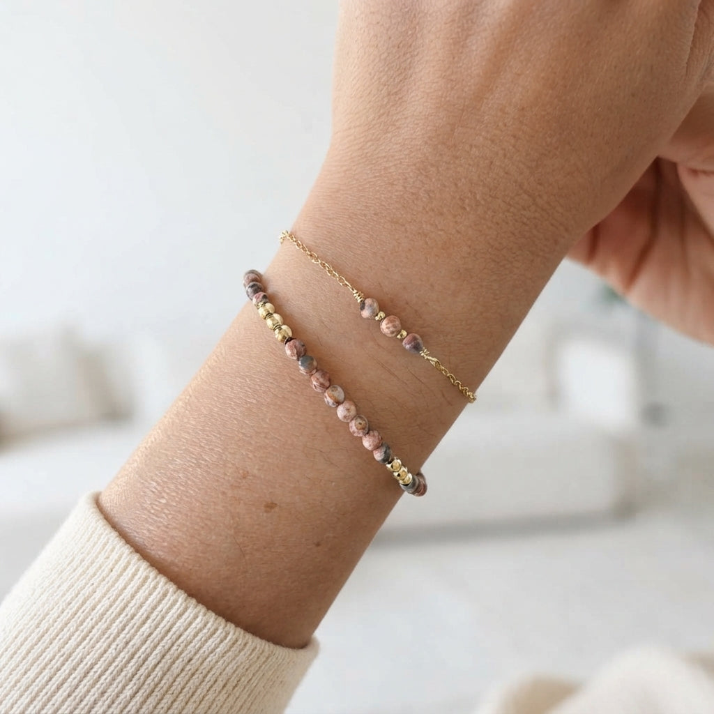 Jasper Beaded Bracelets - Set of 2