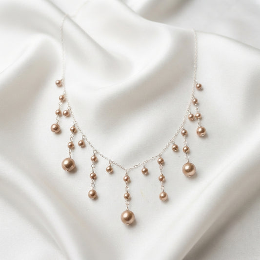 Bronze Pearl Drop Necklace