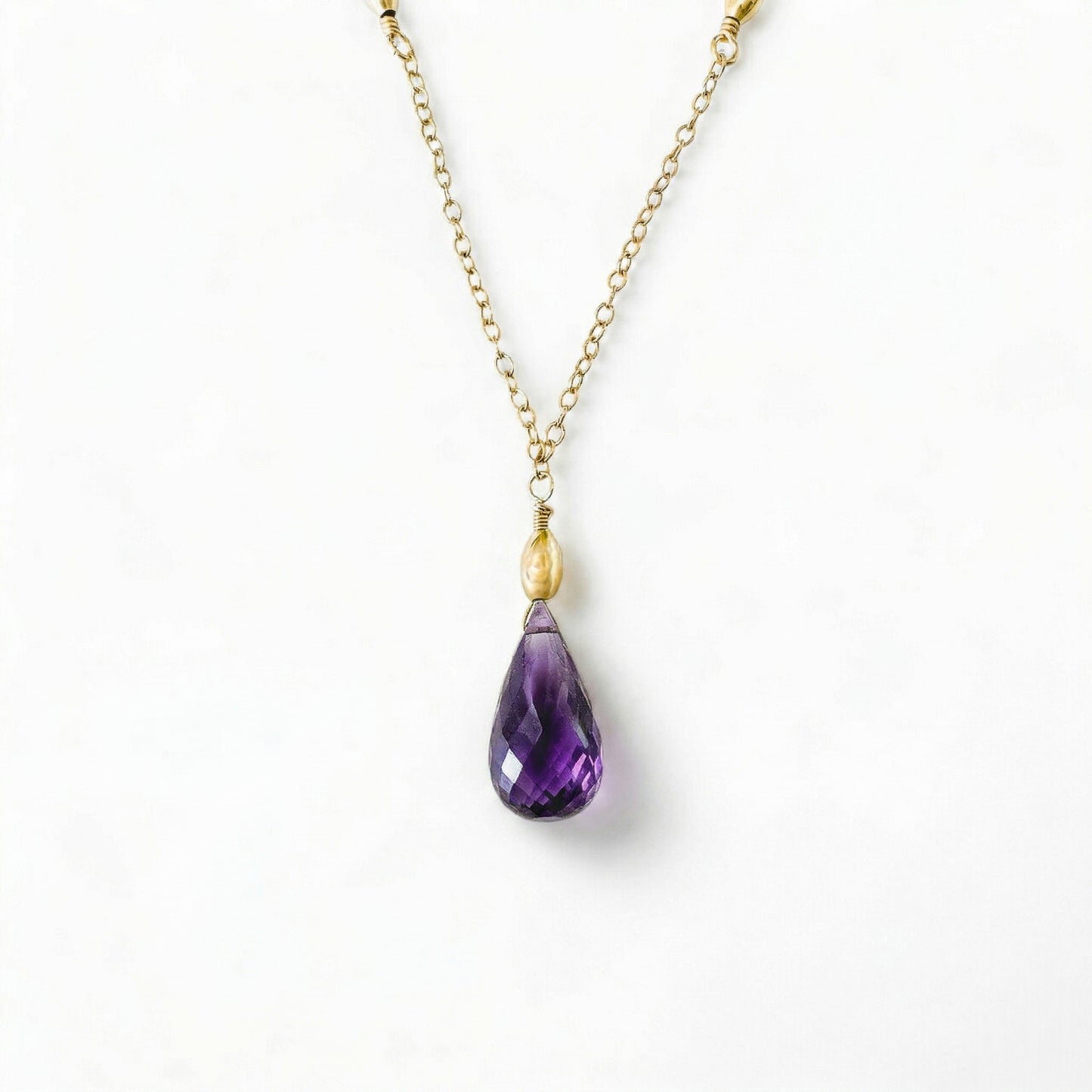 Purple Amethyst Briolette Necklace