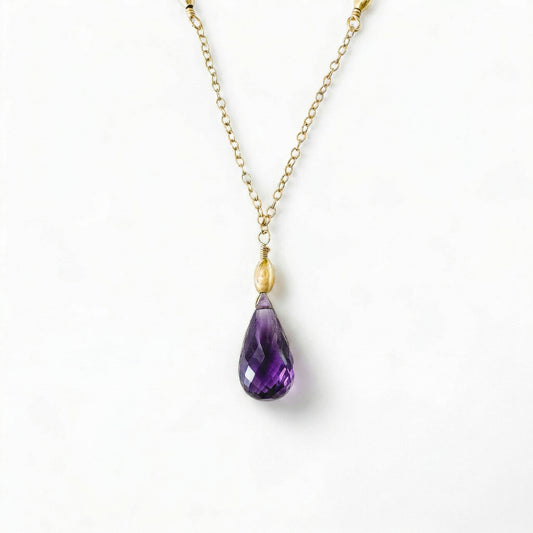 Purple Amethyst Briolette Necklace