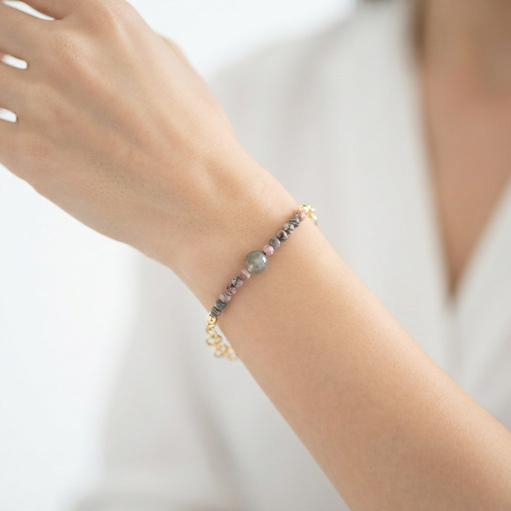 Jasper and Labradorite Chain Bracelet