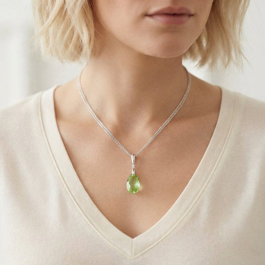 Swarovski Peridot Crystal Necklace