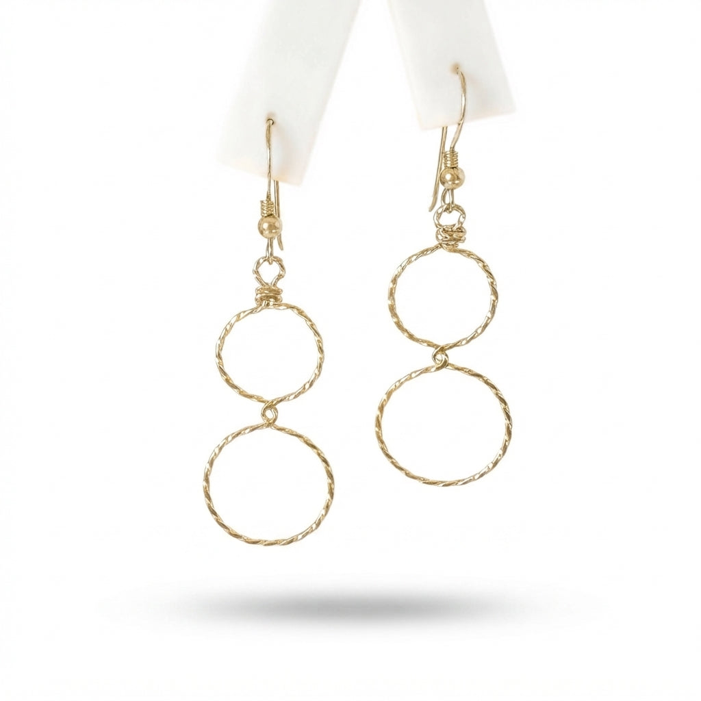 Gold Double Circle Earrings