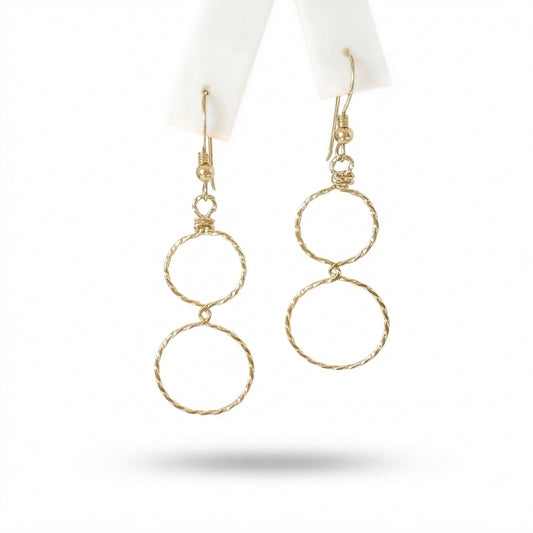 Gold Double Circle Earrings