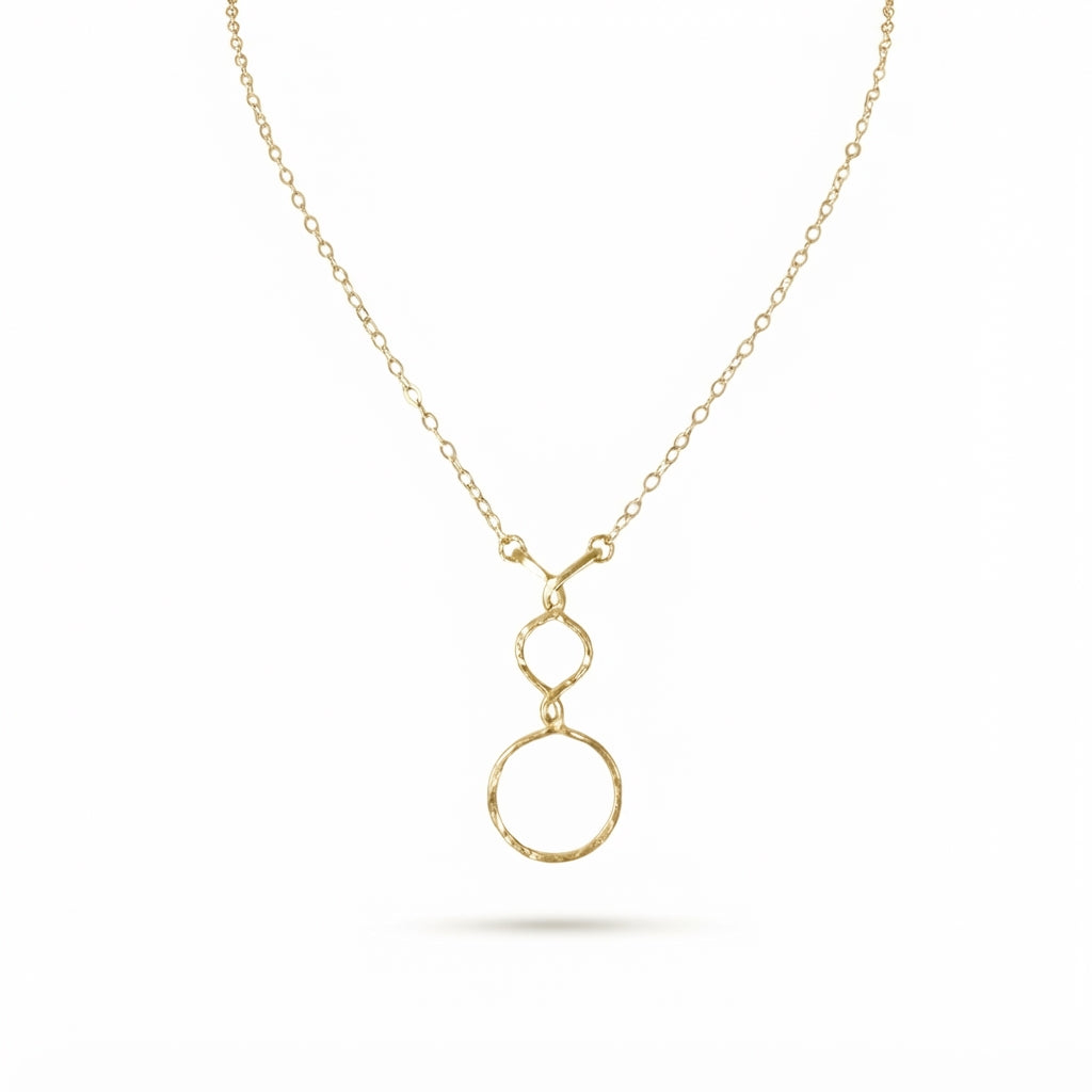 Gold Hammered Cascade Necklace