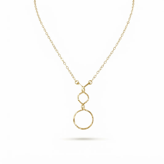 Gold Hammered Cascade Necklace