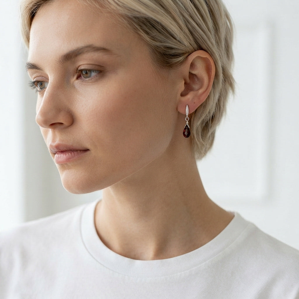 Garnet Drop Earrings