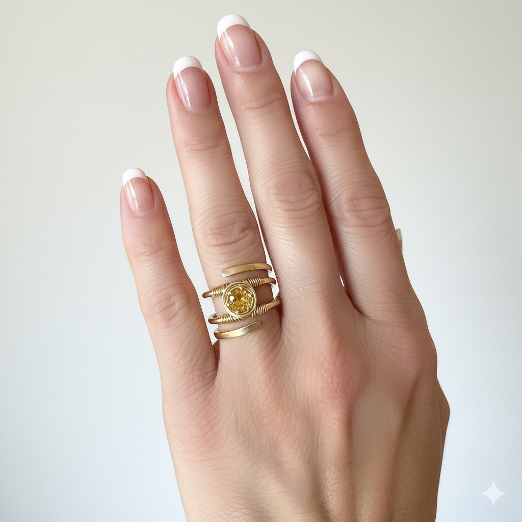 Citrine Spiral Ring
