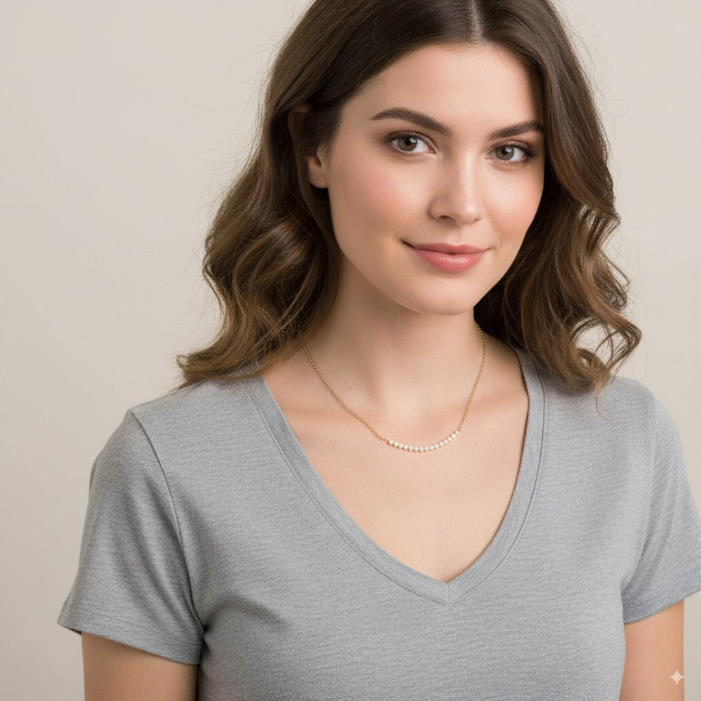 White Freshwater Pearl Petite Choker Necklace