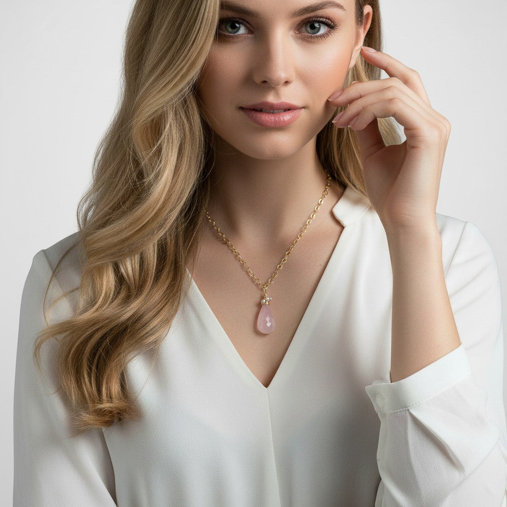 Rose Quartz Briolette Necklace