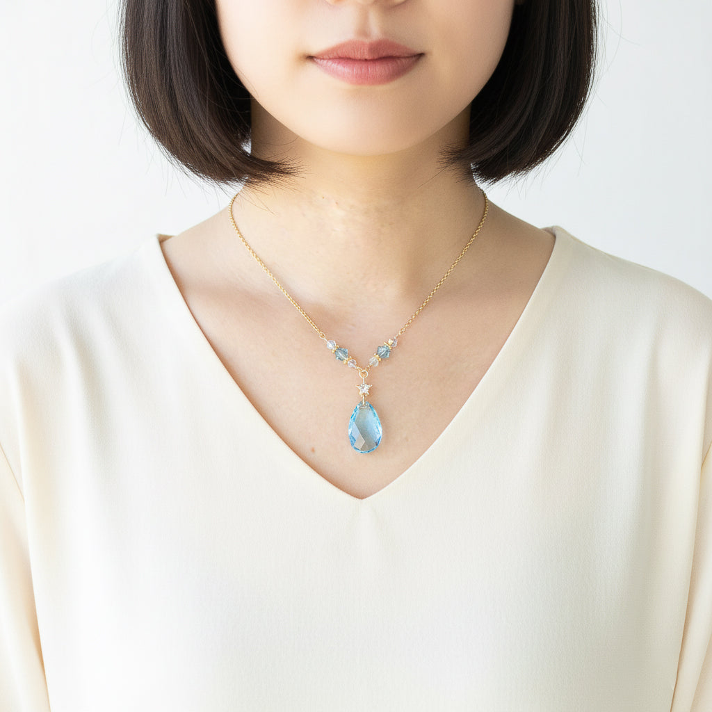 Swarovski Aquamarine Beaded Necklace