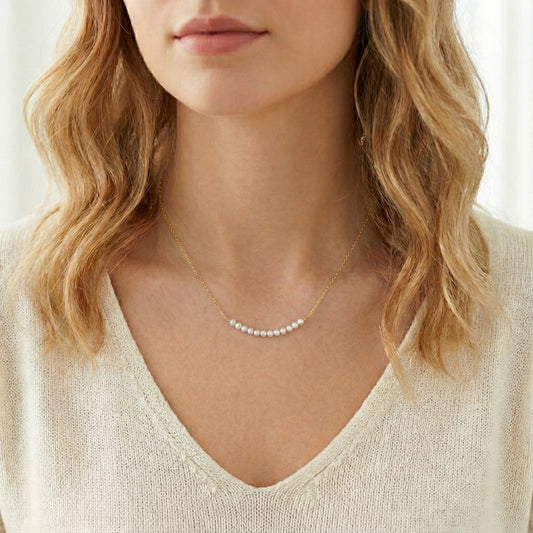 White Freshwater Pearl Petite Choker Necklace
