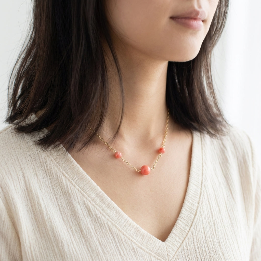 Coral Beaded Necklace