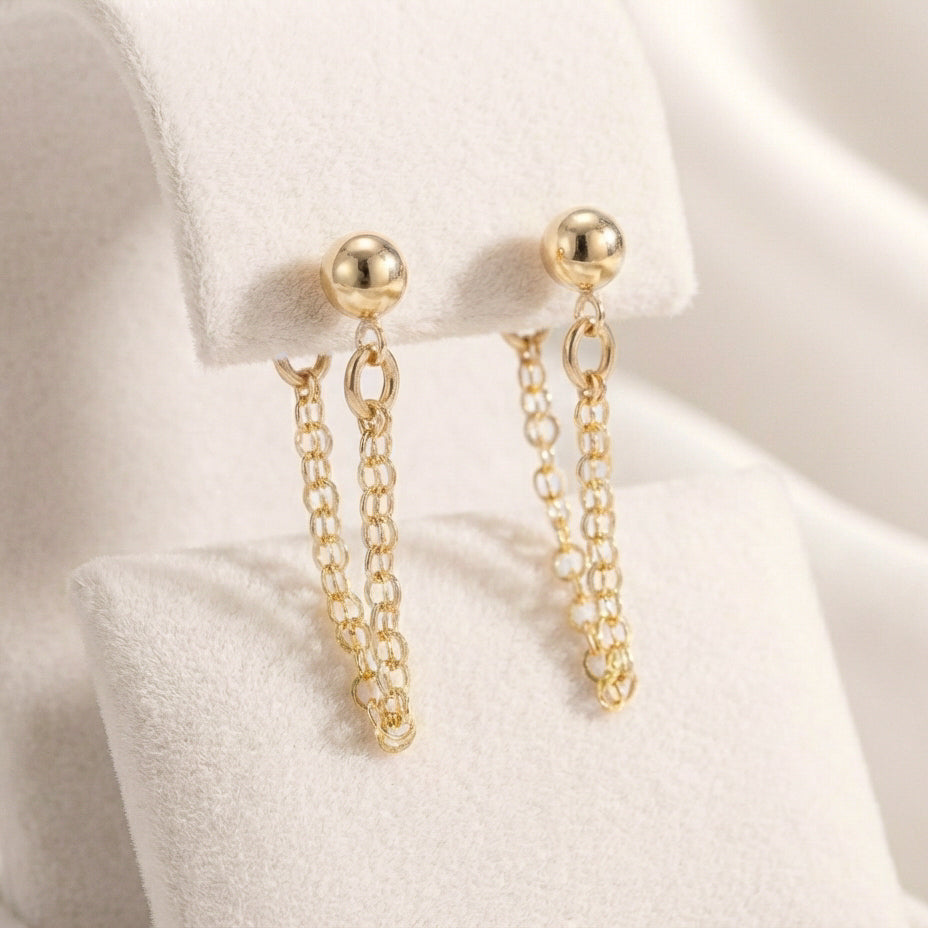 Gold Chain Hoop Earrings