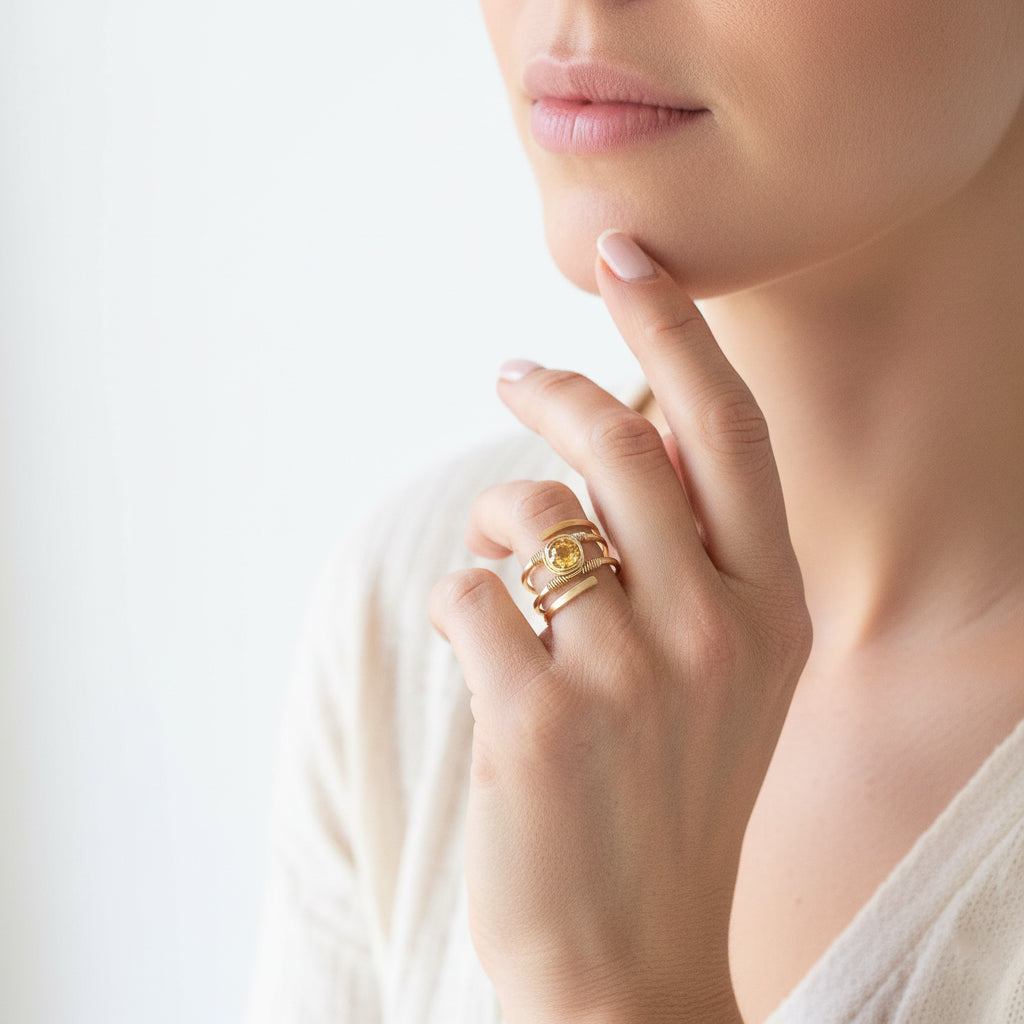 Citrine Spiral Ring