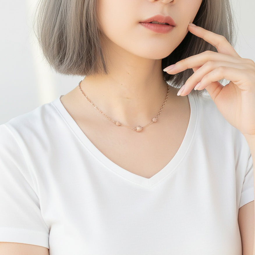Rose Gold Stardust Bead Necklace
