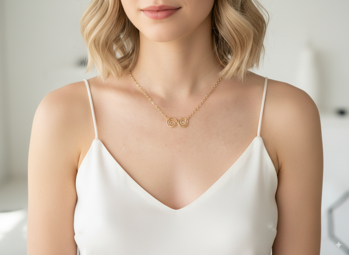 Gold Infinity Swirl Necklace