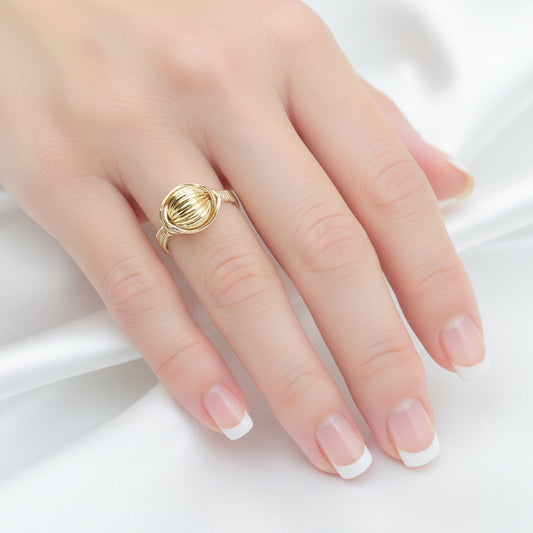 Gold Bead Wire Wrapped Ring