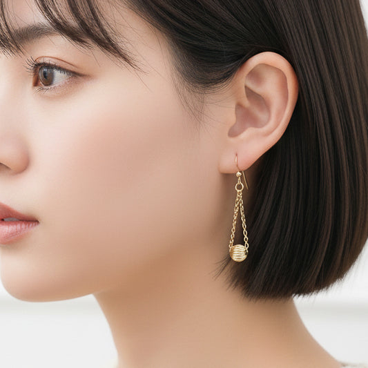 Gold Ball Dangle Earrings