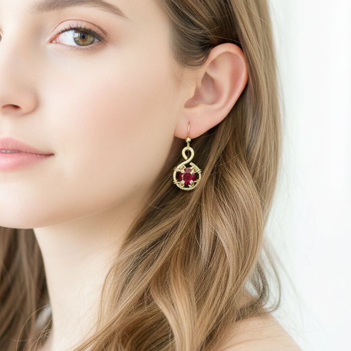Garnet Classic Earrings - Simulated