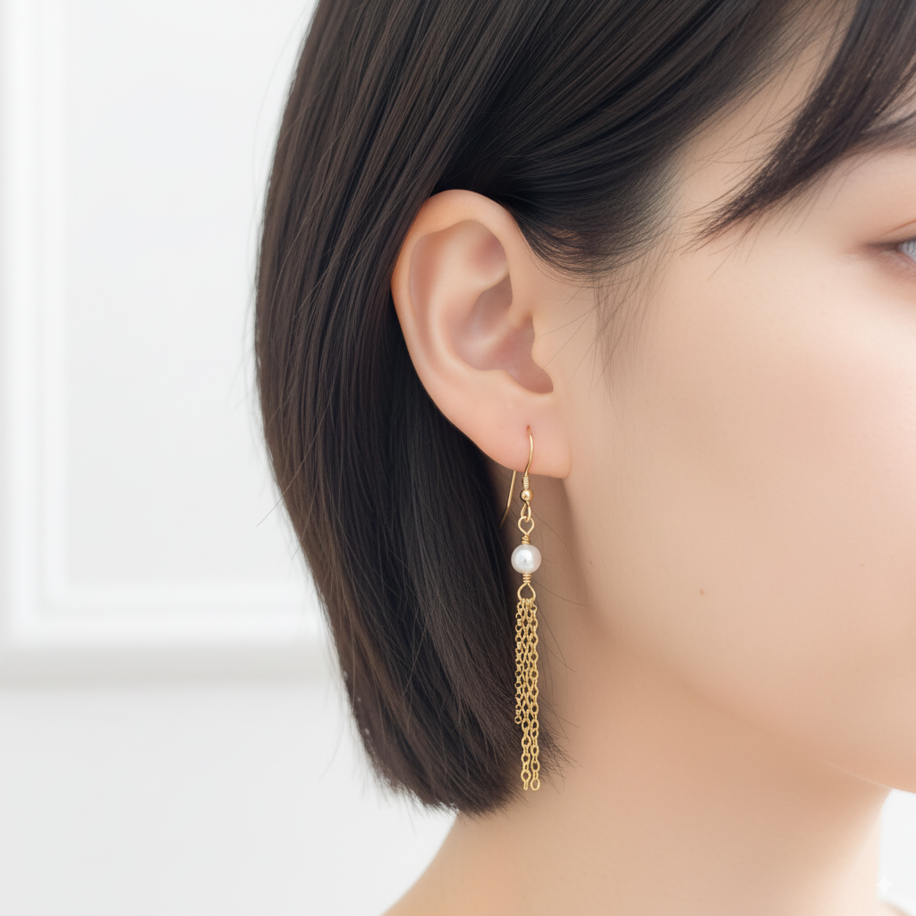 Swarovski White Pearl Fringe Earrings